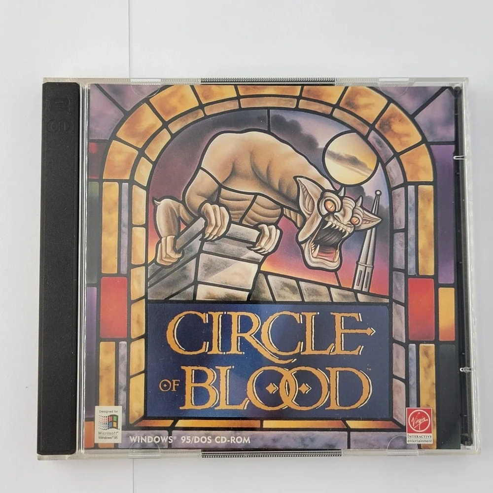 Circle of Blood (PC Windows 95 MS Dos) - 2 Discs + Manual 1996 Virgin Interacti